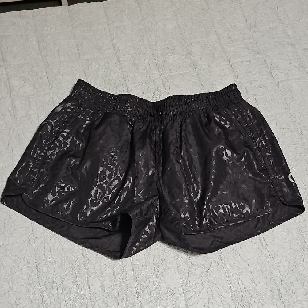 ZYIA Black Shimmer Athletic Running Shorts